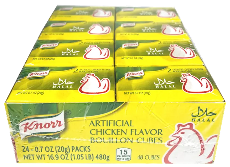 Knorr Chicken Bouillon Cubes – Case Of 24 × 20G (16.9 Oz / 480G) Concentrated Seasoning 1