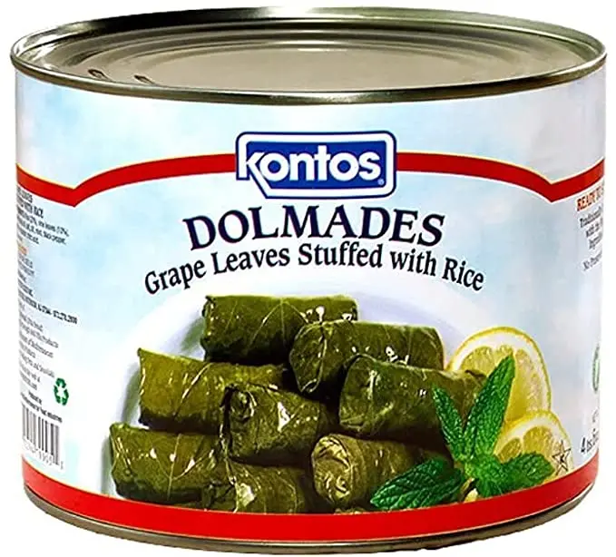 Kontos Dolmades – Grape Leaf Rolls With Rice – 2 Kg (4 Lb 6 Oz) 1