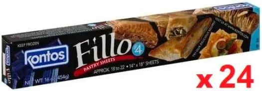 Kontos Fillo Dough, Ultra-Thin #4, Case Of 24 × 1 Lb Packages 1