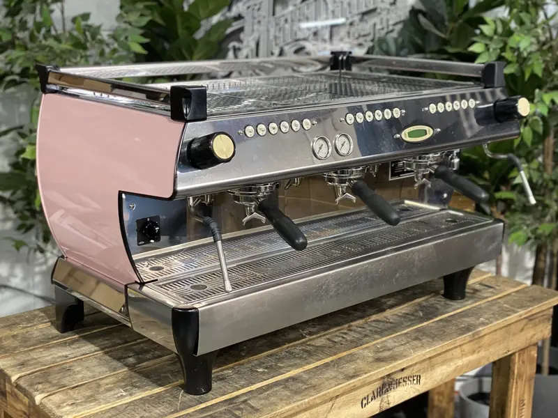 La Marzocco Gb5 Three-Group Espresso Machine – Pink Accents (Used) 1