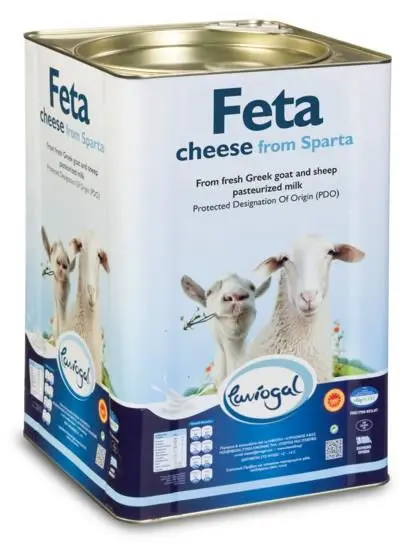Laviogal Greek Feta Cheese From Sparta – Bulk Tin, ~15–16 Kg (32–35 Lb) 1