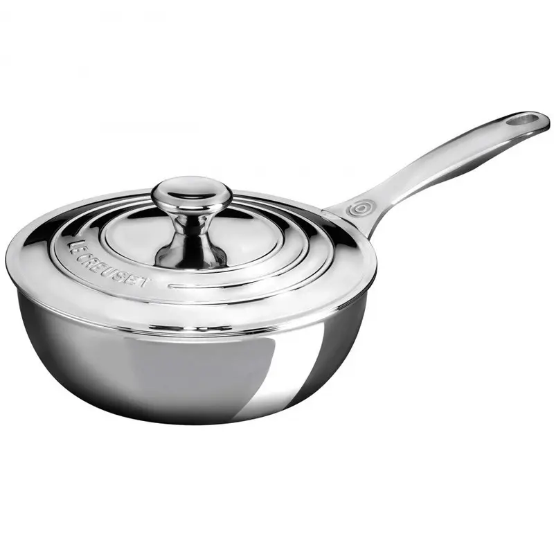 Le Creuset Stainless Steel Saucier Pan With Helper Handle 1