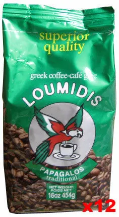 Loumidis Greek-Style Ground Coffee – 12-Pack Case (16 Oz / 454G Each) 1
