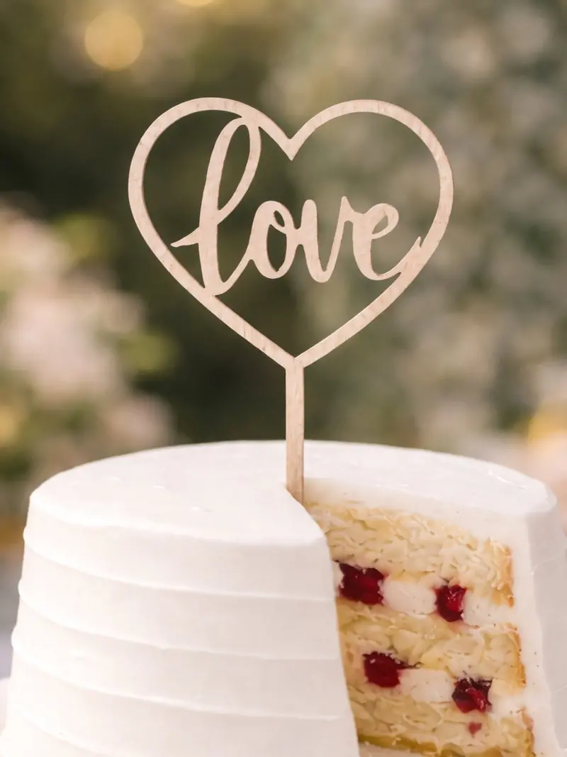 'Love' Cake Topper – Elegant Script Dessert Decoration 1