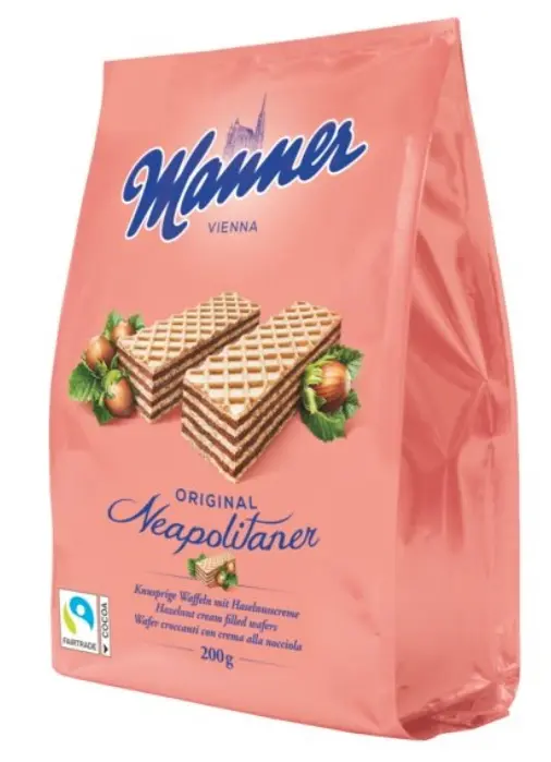 Manner Neapolitaner Hazelnut Cream-Filled Wafers, 200 G Bag 1