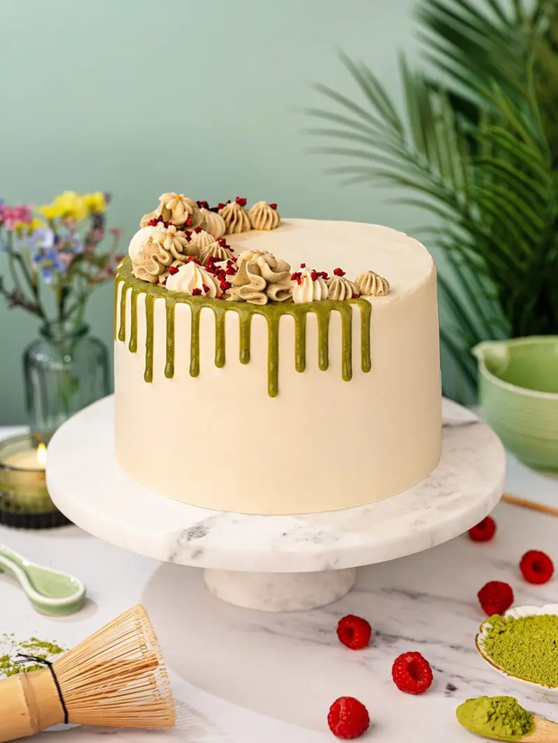 Matcha And Raspberry Indulgence Cake – Balanced Gourmet Dessert 1