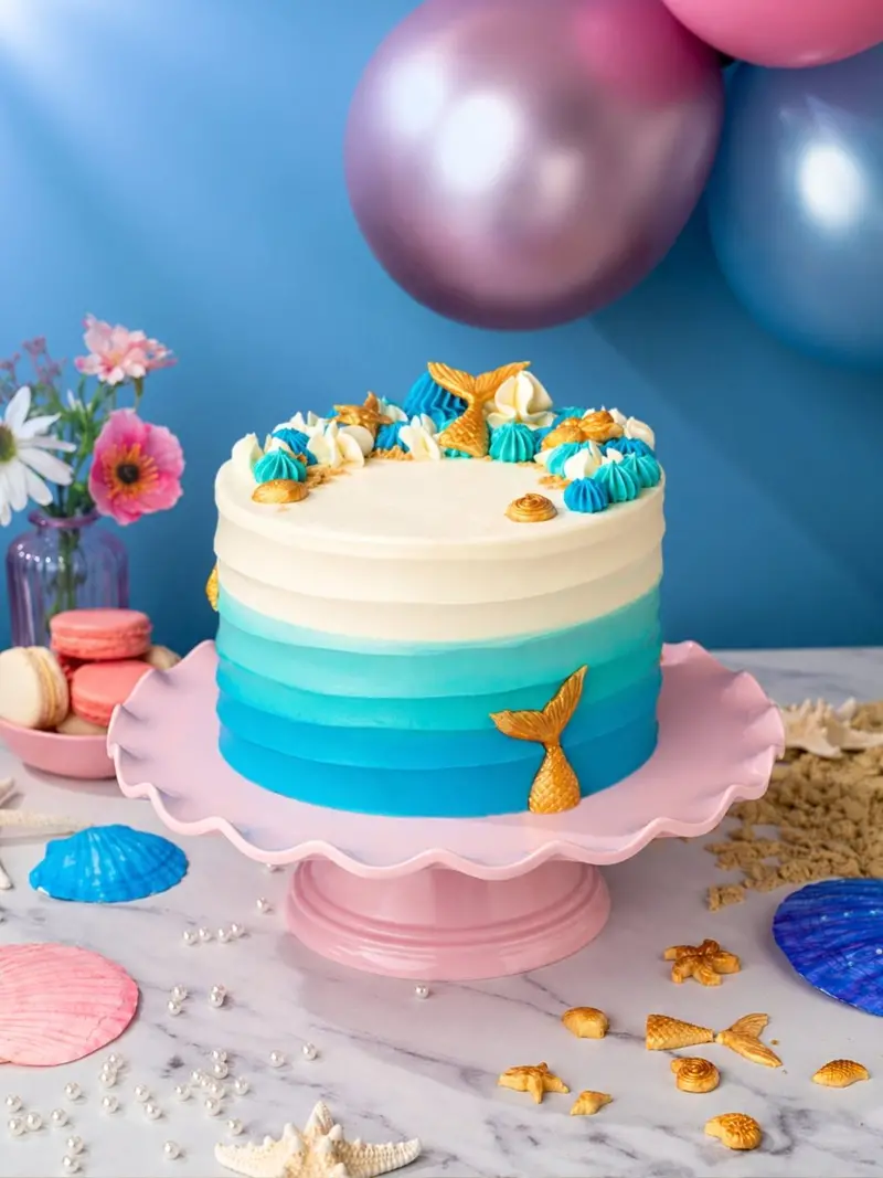 Mermaid-Themed Under-The-Sea Birthday Cake – Whimsical Custom Design 1