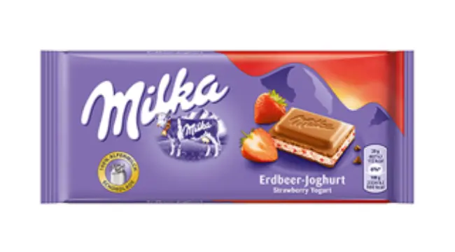 Milka Strawberry-Yogurt Filled Milk Chocolate – 3.5 Oz (100 G) 1