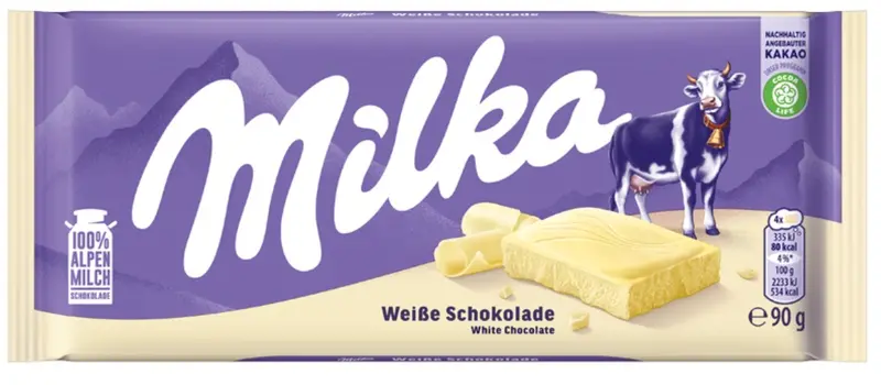 Milka White Chocolate Bar – 90G Sweet Vanilla-Infused Confection 1
