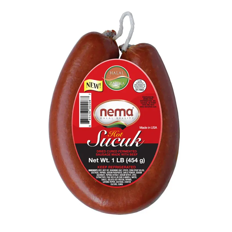 Nema Halal Spicy Dry Beef Soujouk Sausage – 10Oz Vacuum-Packed 1