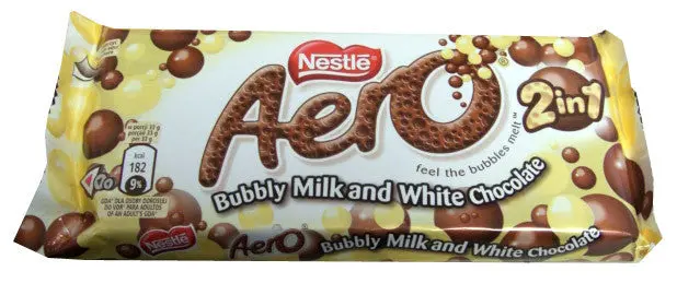 Nestlé Aero Bubbly Dual-Texture Milk & White Chocolate Bar – 35G 1