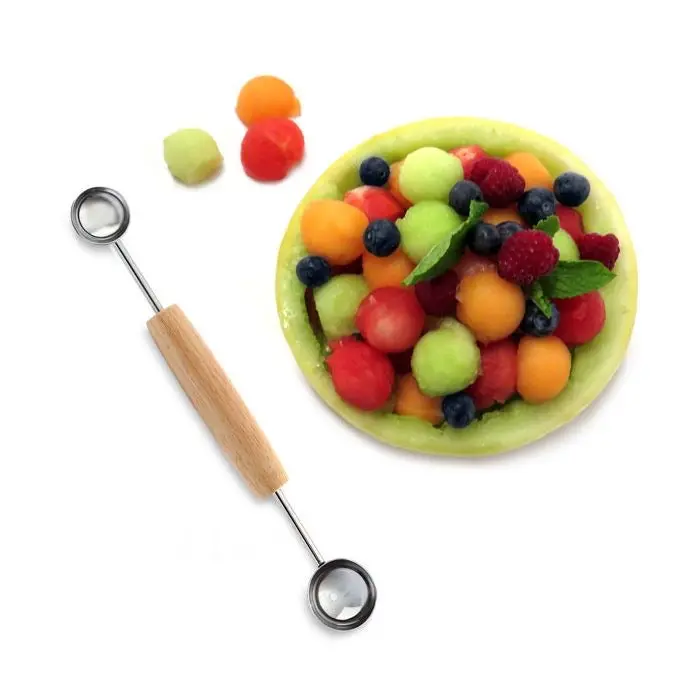 Norpro Double-Sided Melon Baller – Dual-Size Stainless Scoop 1
