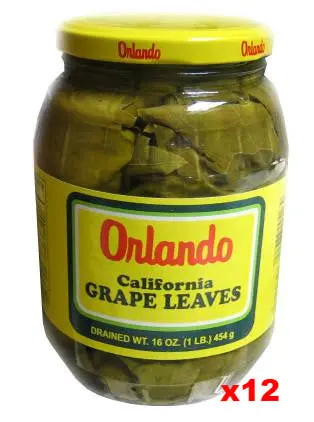 Orlando California Grape Leaves – Case Of 12 (2 Lb Jars, 16 Oz Drained Weight) 1