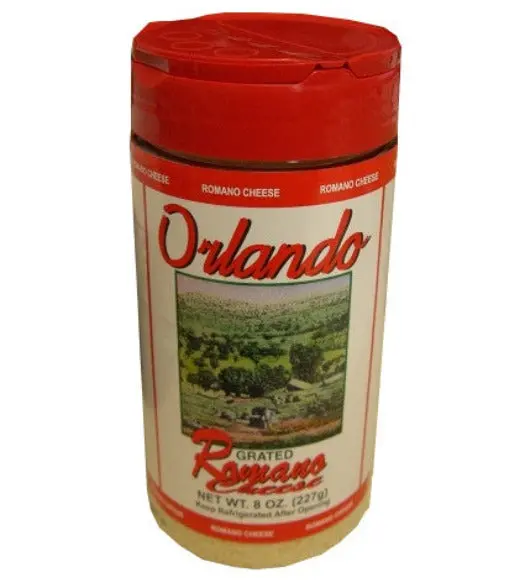 Orlandogreco Grated Romano Cheese, 8-Ounce Shaker Bottle 1