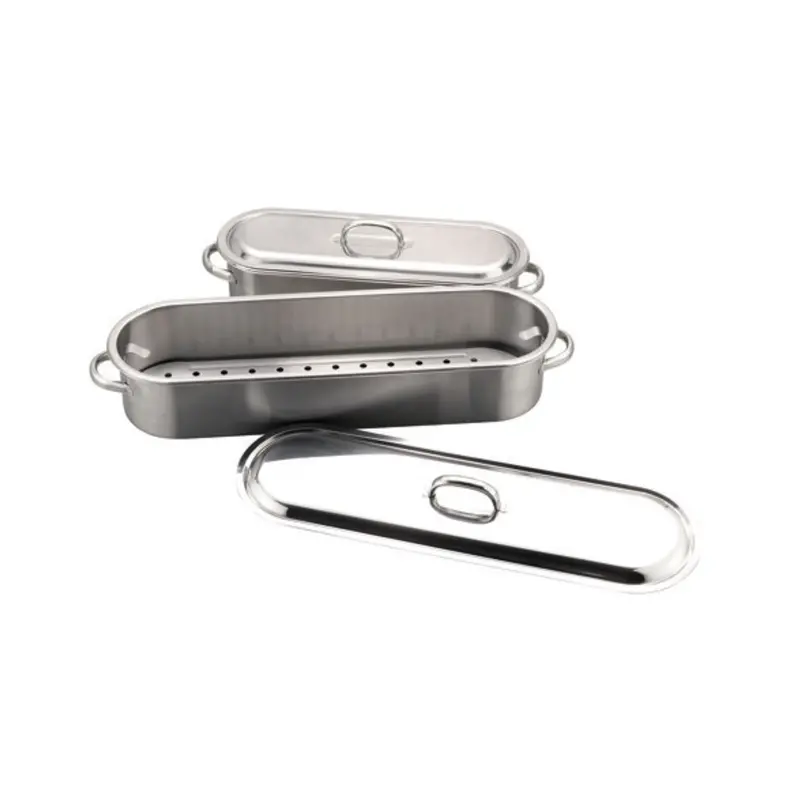 Paderno Stainless Steel Fish Kettle Set – Includes Grid & Lid 1