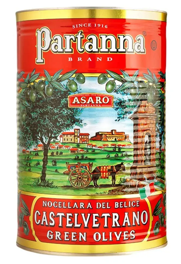Partanna Castelvetrano Green Olives – 2.5 Kg Tin 1