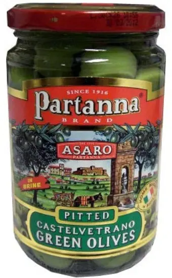 Partanna Pitted Castelvetrano Olives – Buttery Green Table Olives, 280G (9.9 Oz) Jar 1