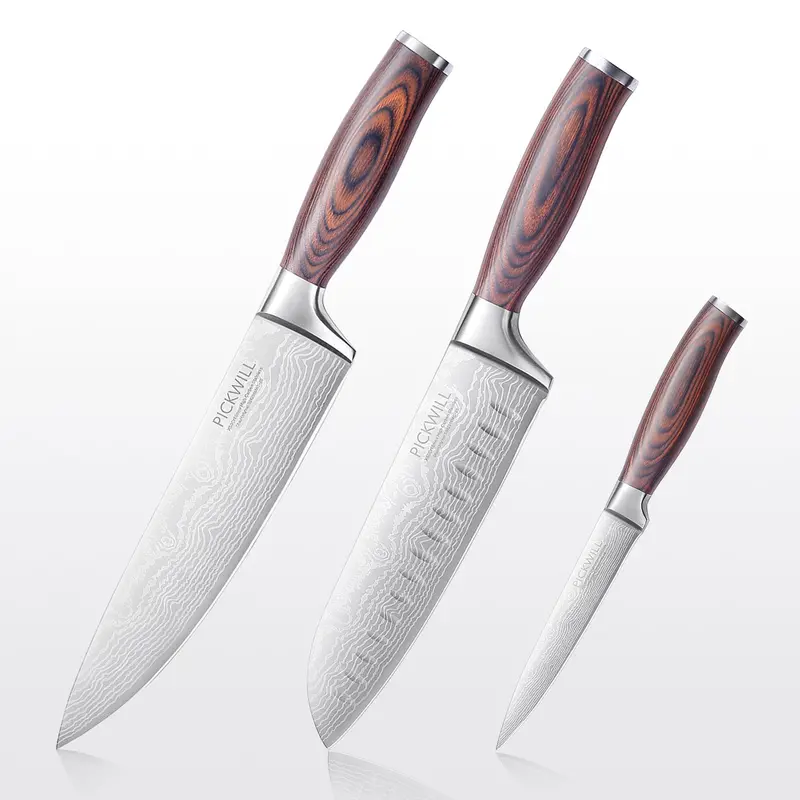Pickwill 3-Piece Chef Knife Set – Forged Blades & Comfort Grip 1