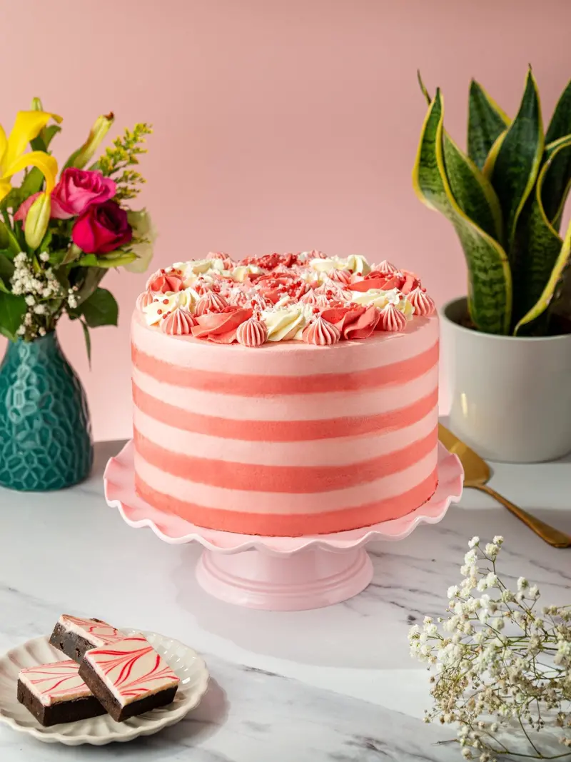 Pink Candy-Stripe Celebration Cake 1
