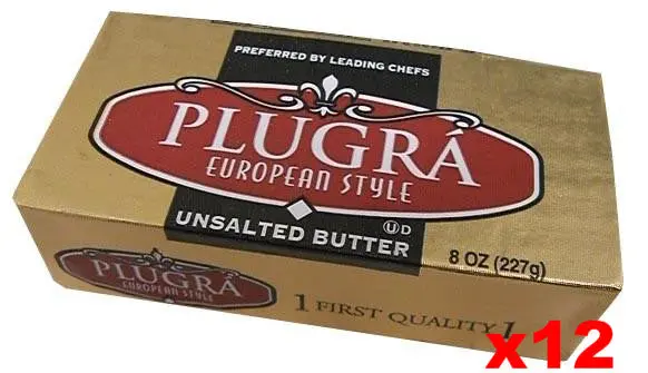 Plugra European-Style Unsalted Butter – 12-Pack Case (8 Oz Each) 1