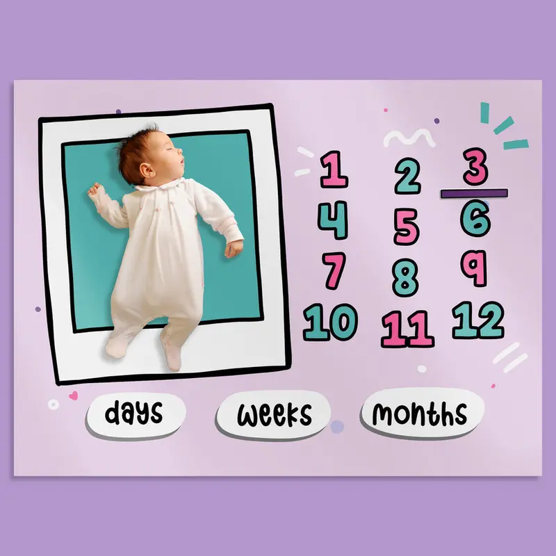 Polaroid-Style Baby Blanket Photo Frame 1