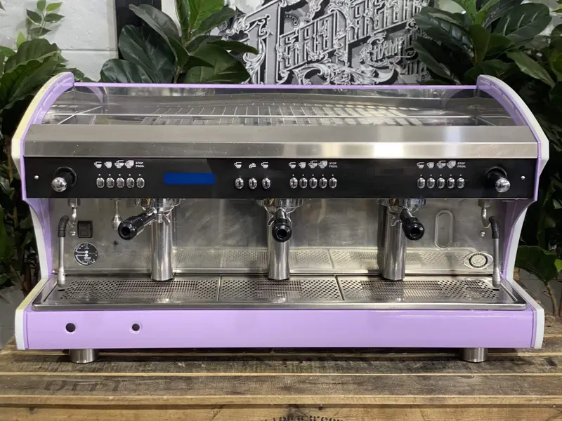 Pre-Loved Wega Polaris Tron 3-Group Espresso Machine In Soft Lilac 1