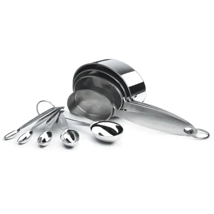 Precision Measuring Spoon And Measuring Cup Set – Nested Stainless Steel & Plastic 1