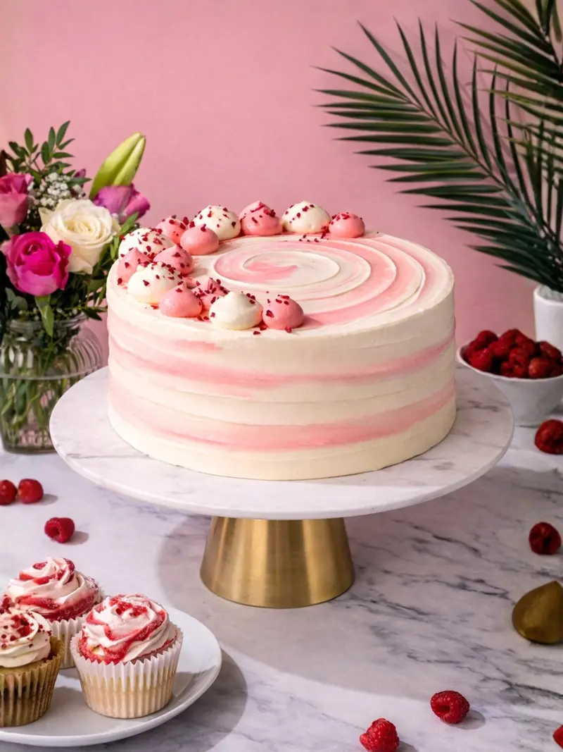 Premium Raspberry Ripple Layer Cake 1