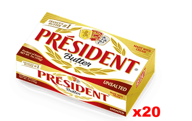 President Imported Unsalted Butter – Case Of 20 (7 Oz Each) 1