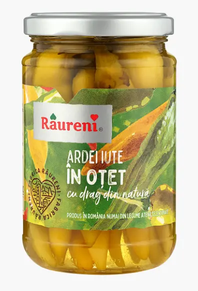 Raureni Romanian Hot Pickled Peppers (Ardei Iute), 260 G 1