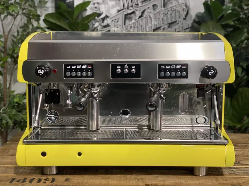 Refurbished Wega Polaris High-Cup Dual-Group Espresso Machine In Bright Yellow 1