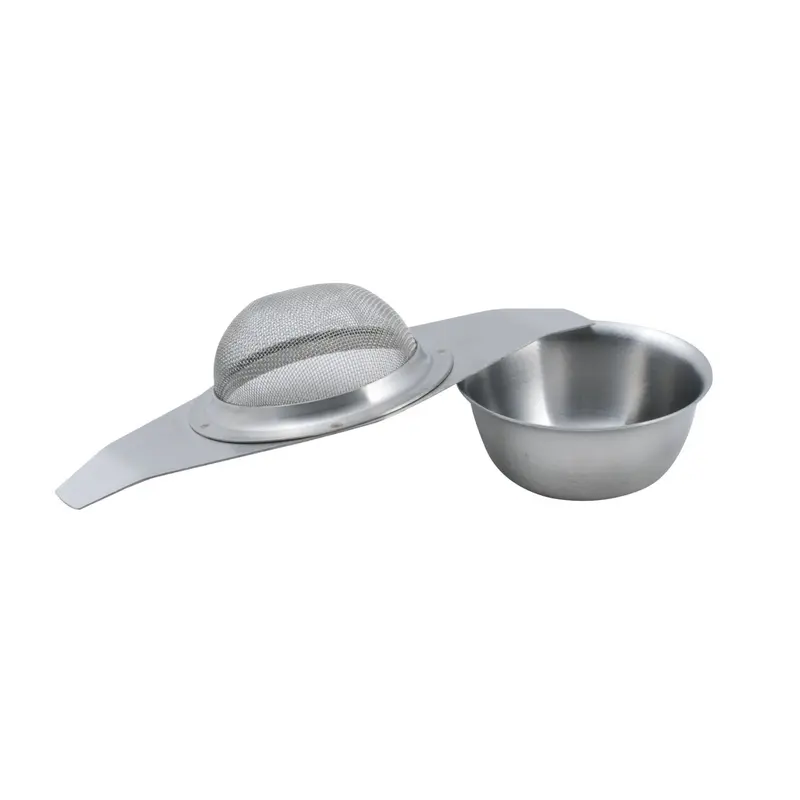 Royal Steel Stainless Steel Tea Strainer With Integrated Drip Bowl 1