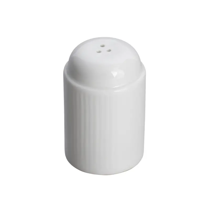 Royal White Bone China Salt Shaker – 3-Hole Balanced Seasoning Dispenser 1