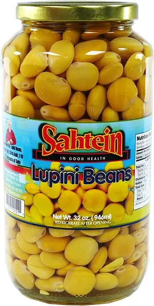 Sahtein Lupini Beans – Ready-To-Eat Mediterranean Legumes, 32 Fl. Oz Jar 1