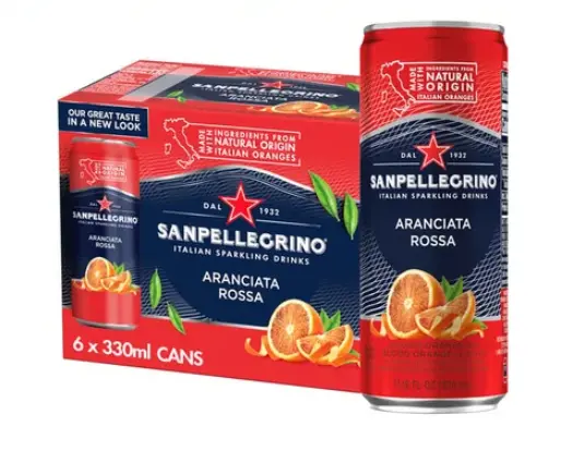 San Pellegrino Blood Orange Sparkling Beverage – 6-Pack Of 11.15 Oz Cans 1