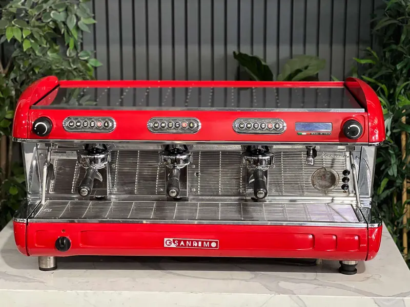 San Remo Verona 3-Group Red Espresso Machine For Cafés 1