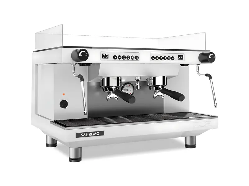 San Remo Zoe Competition Low-Cup 2-Group Espresso Machine – White Edition 1