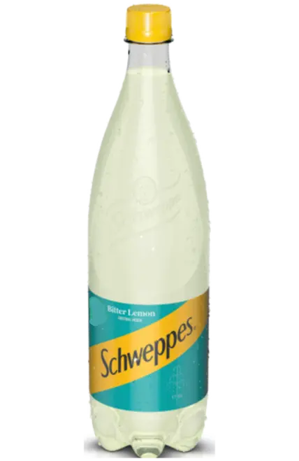 Schweppes Original Bitter Lemon Sparkling Drink – 1.0 L Zesty Citrus Soda 1