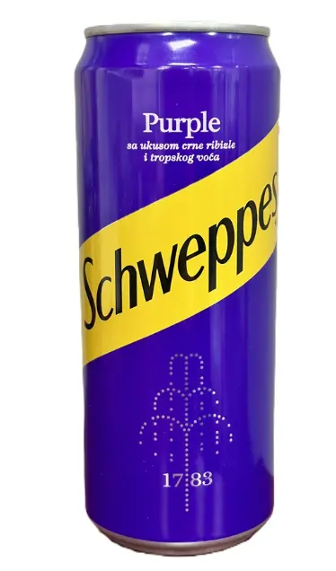 Schweppes Purple Berry Sparkling Soft Drink, 330Ml Can 1