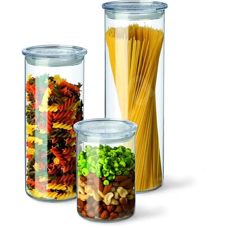 Simax Borosilicate Glass Cylinder Storage Jars With Airtight Lids 1
