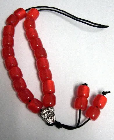 Solid Red Komboloi Worry Beads – Authentic Greek Handheld Relaxation Tool 1