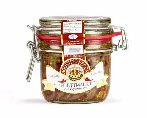Spicy Hot Anchovy Fillets In Olive Oil – 230G Mason Jar 1