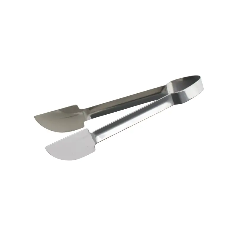 Stainless Steel Hamburger Flipper Tongs – Textured Grip & Spring Mechanism 1