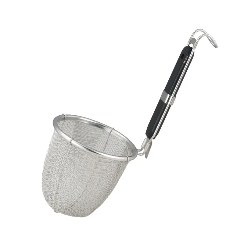 Stainless Steel Noodle Strainer With Ergonomic Wooden Handle 1