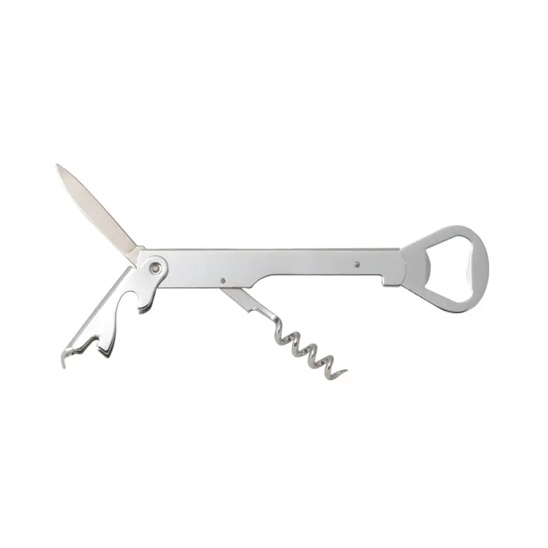 Stainless Steel Waiter’S Corkscrew With Built-In Bottle Opener 1