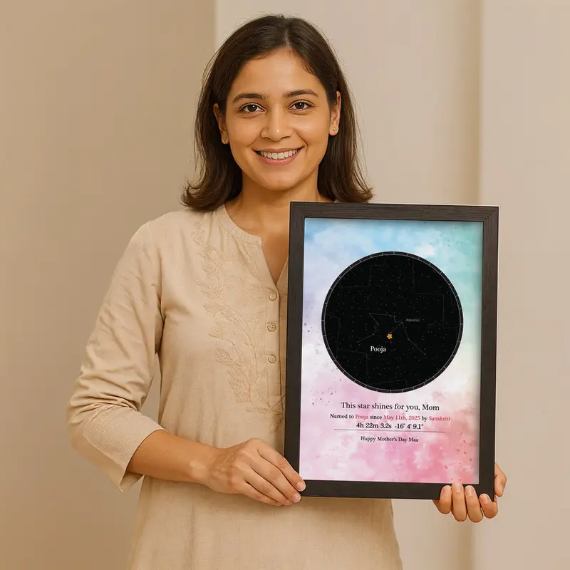 Star For Mom Unframed Print – A3 Size (29.72 × 41.91 Cm) 1
