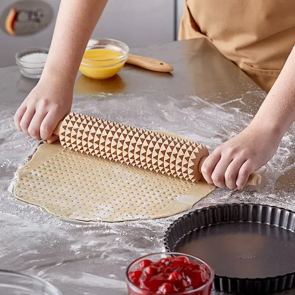 Swedish Notched Stainless Steel Rolling Pin – Precision Dough Rolling 1