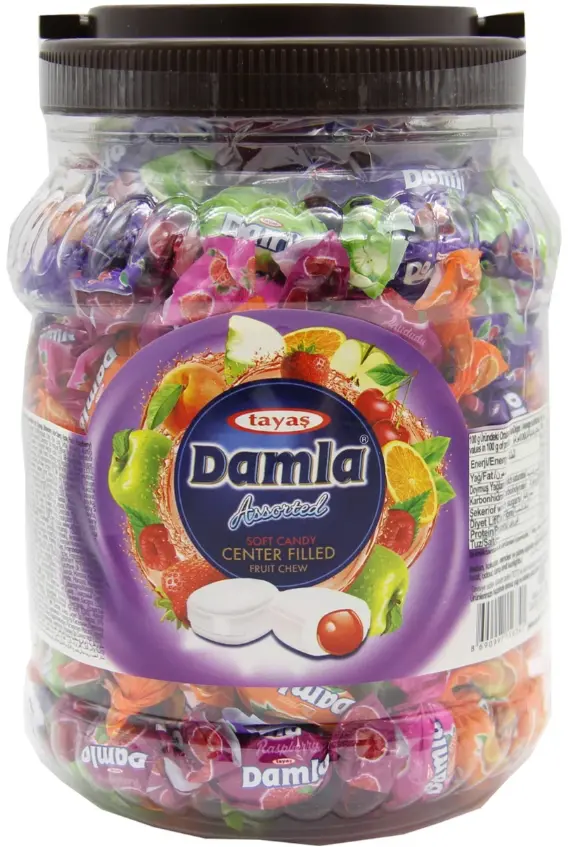 Tayas Damla Soft Center Candy With Fruit Flavor, 850G (29.98 Oz) 1