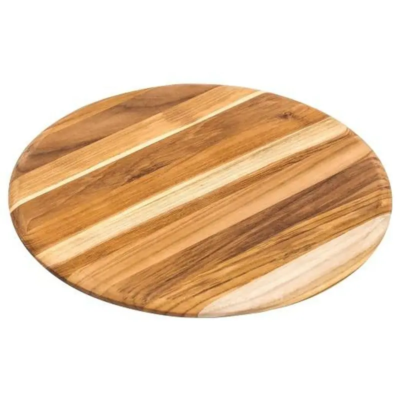 Teak Haus Round Serving Board With Soft Rounded Edges – 13.5 Inch #209 1