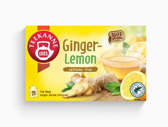 Teekanne Ginger & Lemon Herbal Tea, 20-Count Tea Bags 1